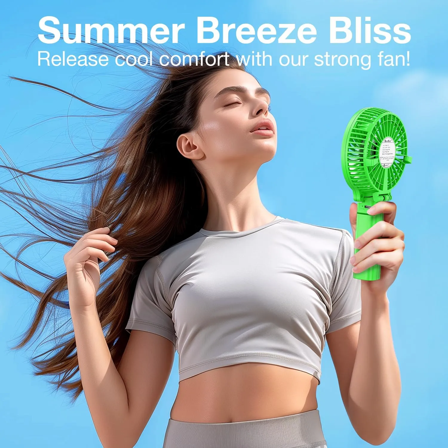 VersionTECH. Portable Handheld Fan, Powerful Durable 4000mAh 180 Foldable, Mini Table Fans with USB Rechargeable Battery Operated Cooling Accessories for Personal Use, Travel, Office Green