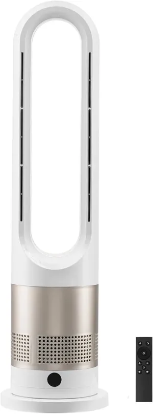 VEVOR Tower Fan Bladeless, 16 ft/s Velocity Quiet Floor Fan that Blows Cold & Heating Air, 80 Oscillating Fans with 8 Speeds, 9H Timer, Standing Fans with Remote Control for Bedroom, Office, Home Tower bladeless fan for modern homes
