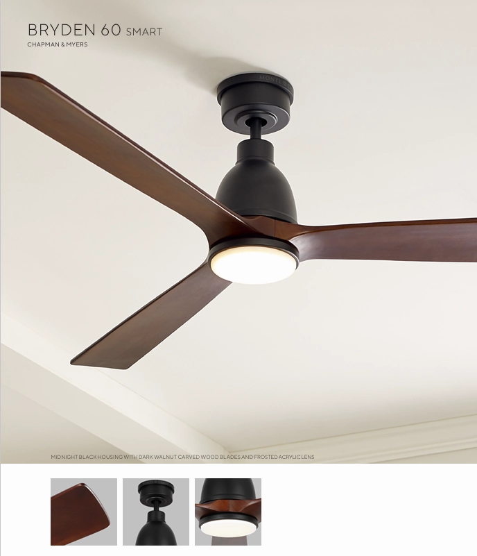 Visual Comfort Bryden 60" Smart Indoor/Outdoor DC Ceiling Fan with 21W LED and Remote