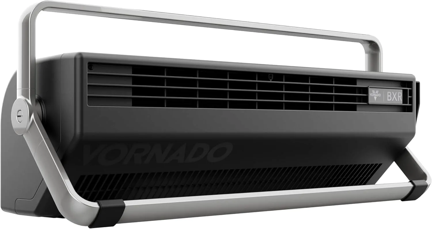 Vornado BXR Horizontal and Tower Fan, Multi-Position and Multidirectional High Velocity Fan, Pivoting Carry Handles, 20 Inch, Directs Cool Air Upward, Powerful Cooling, 3 Speed Settings, Black Tower bladeless fan for modern homes