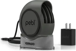 Vornado PEBL Portable Desk Fan, USB Fan, Magnetic Base, Adjustable Airflow, Personal Spot-Cooling, 2 Speed Settings, Included Wall Adapter, Perfect as Home, Office, or Travel Fan USB desktop fan for workspace