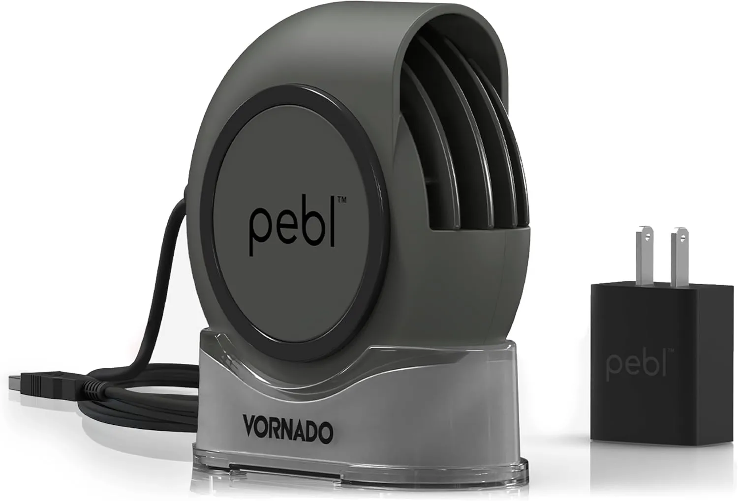 Vornado PEBL Portable Desk Fan, USB Fan, Magnetic Base, Adjustable Airflow, Personal Spot-Cooling, 2 Speed Settings, Included Wall Adapter, Perfect as Home, Office, or Travel Fan USB desktop fan for workspace