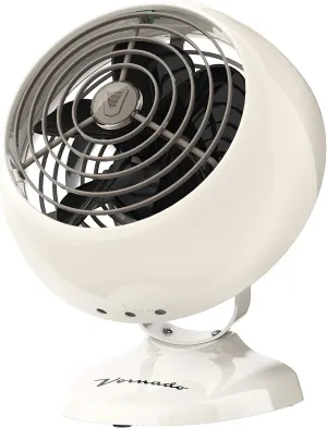 Vornado VFAN Mini Classic Personal Vintage Air Circulator Fan, Vintage White- Classic Base, Small Desktop fan with humidification feature