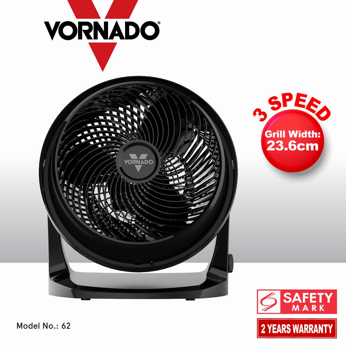 Vornado 3 Speed Air Circulator, Desk Fan, Portable Fan, Whole Room Air Circulator (62-AN)