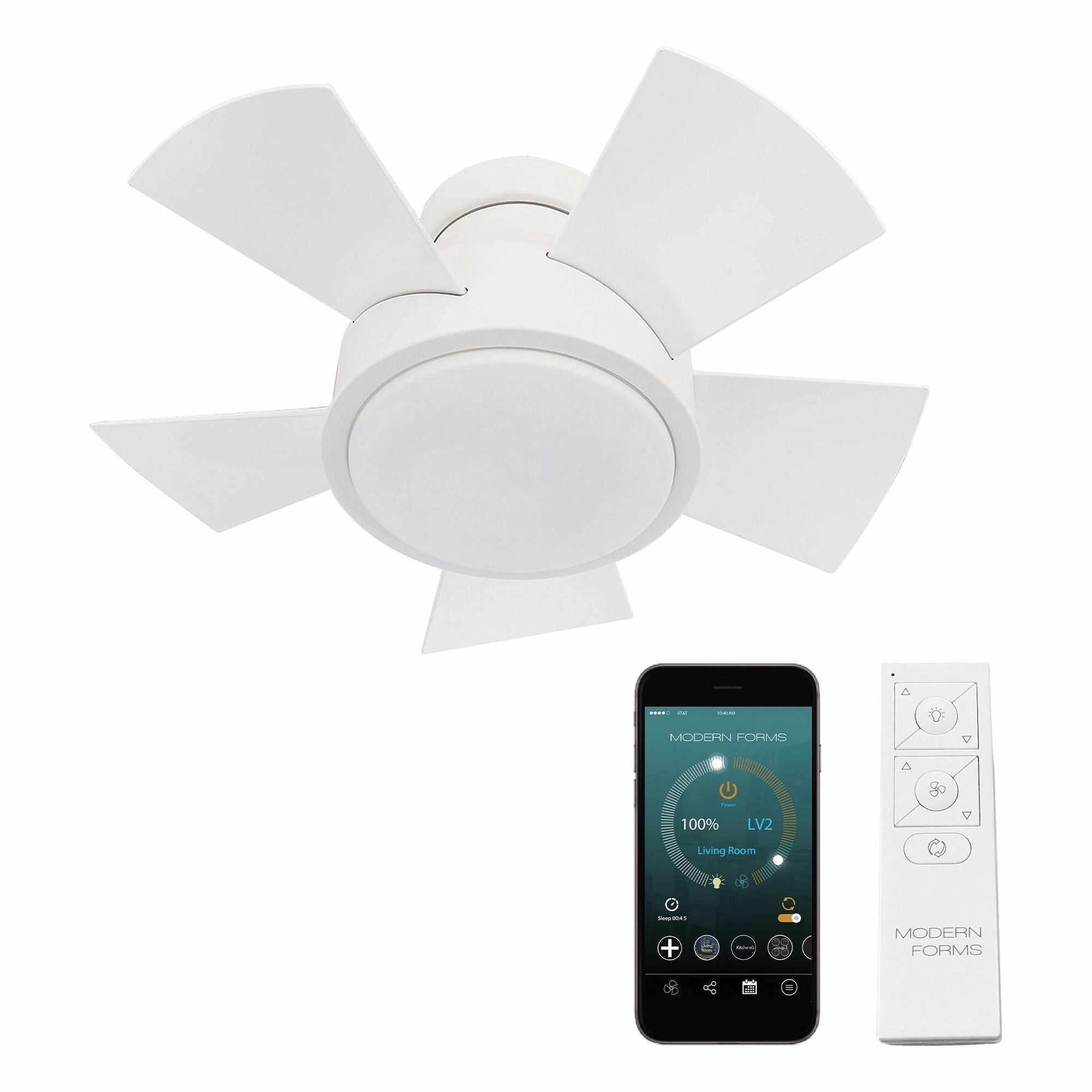 Vox Indoor/Outdoor 5-Blade 26" Smart Flush Mount Ceiling Fan with LED Light Kit and Remote Control