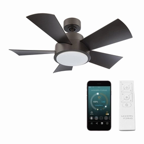 Vox Indoor/Outdoor 5-Blade 38" Smart Ceiling Fan with LED Light Kit and Remote Control quiet ceiling fans with remote control