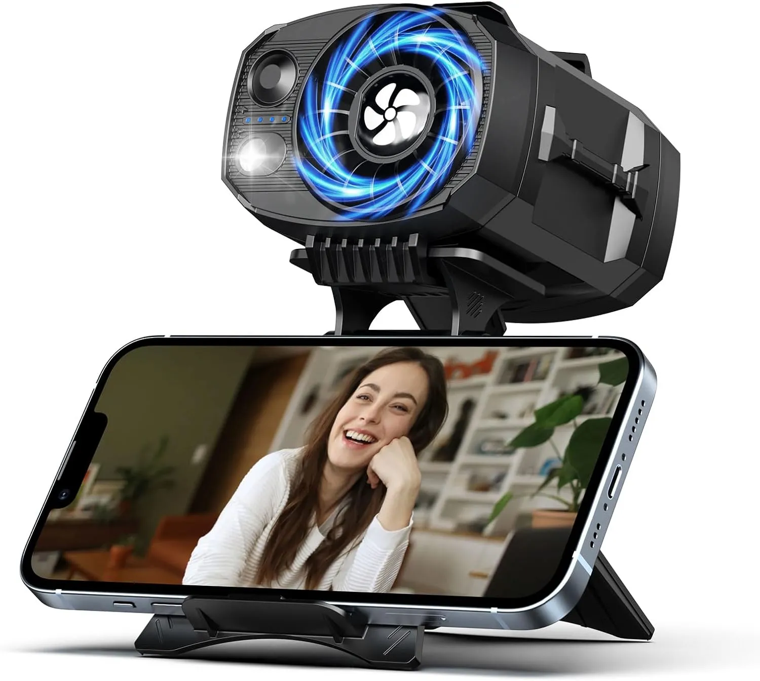 Waist Fan, FS-06 Portable Personal Fan Clip on Waistband, 4 Adjustable Speeds, Rechargeable Max. 16H Battery Life, 9000RPM, Hands Free Belt Neck Fan for Outdoor, Jobsite, Gardening (Black) Waist-mounted portable fan for outdoor use
