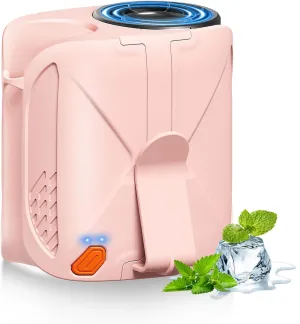 Waist Fan Portable Clip on: 6000mAh Mini Rechargeable Personal Belt Cooling Fan under Shirt - Cool Body Fans Under Clothes for Outdoor Travel Walking Work for Men and Women (Pink) Waist-mounted portable fan for outdoor use