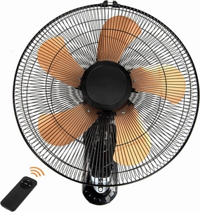 Wall Mount Fan with Remote, 3-speed Wall Oscillating Quiet Fan with 5 Blades, Adjustable Tilt and Timing, 18 Inch High Velocity Wall-Mounted Fans for Bedroom, Gym, Office, Warehouse, Garage, Gold App-controlled remote fan for convenience