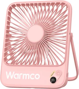 Warmco 10000mAh Portable Travel Fan 7-inch, [10-24H Runtime] Ultra-thin Digital Display Mini Desk Battery Operated Fan for Bedroom, Camping, Cruise Essentials 2025 Battery-powered portable fan