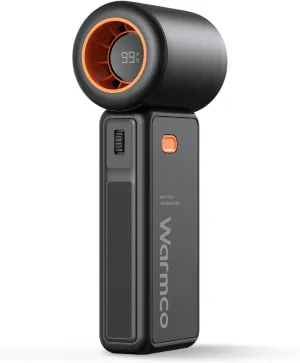 Warmco Handheld Portable Turbo Fan [16H Max Cooling] 5000mAh Rechargeable Personal Battery Operated 100-Level Wind Control Mini Small Pocket Fan for Travel Outdoor Office Makeup - Black Mini handheld fan for personal cooling