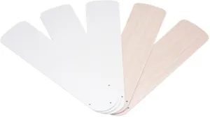 Westinghouse Lighting 7741600 52-Inch White/Bleached Oak Replacement Fan Blades, Five-Pack Fan with safety blade design