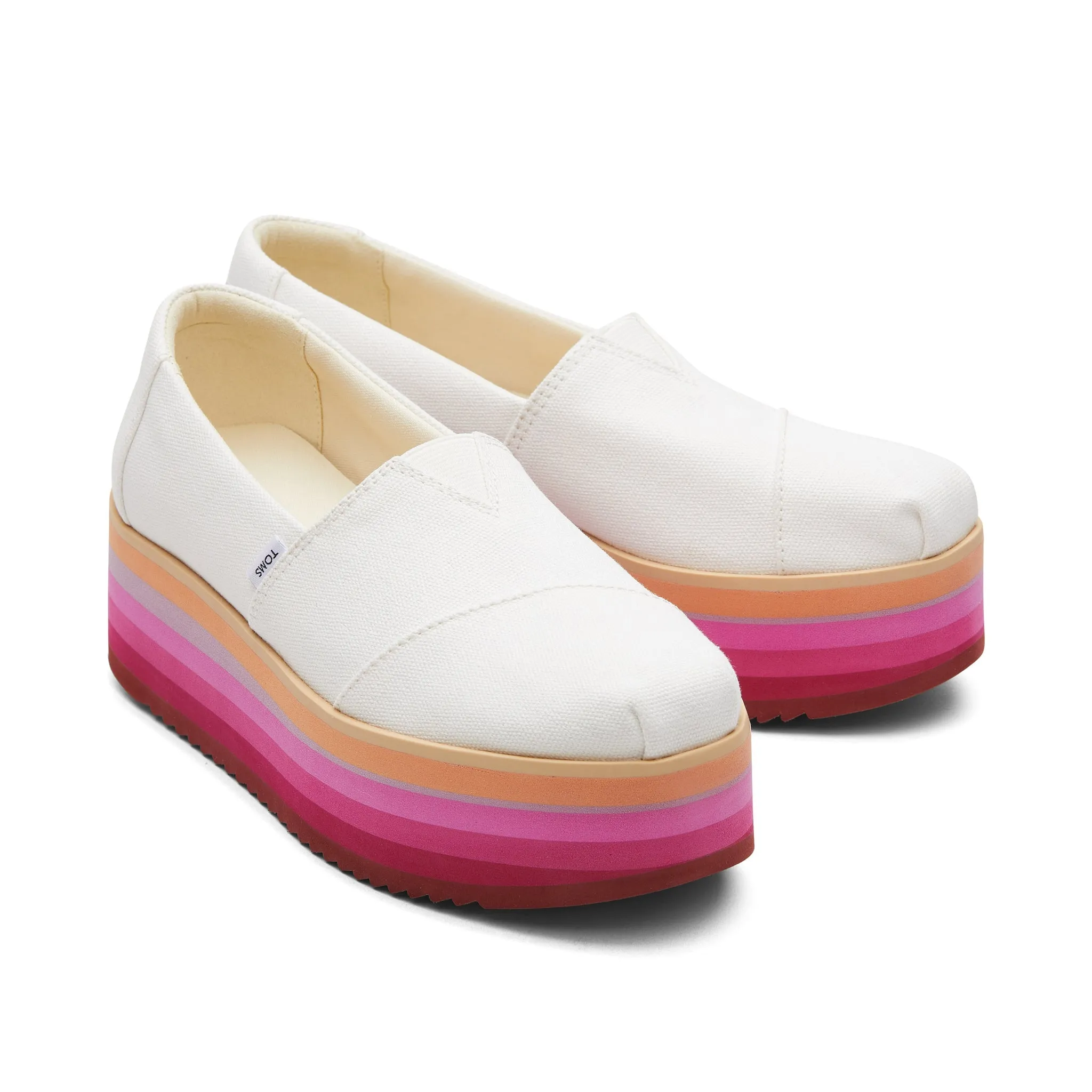 White Canvas Alpargata Platform Espadrille