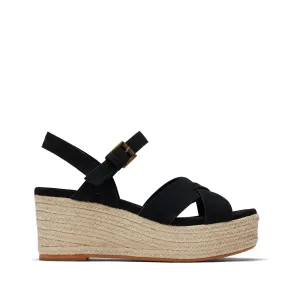 Willow Platform Sandal Black Suede