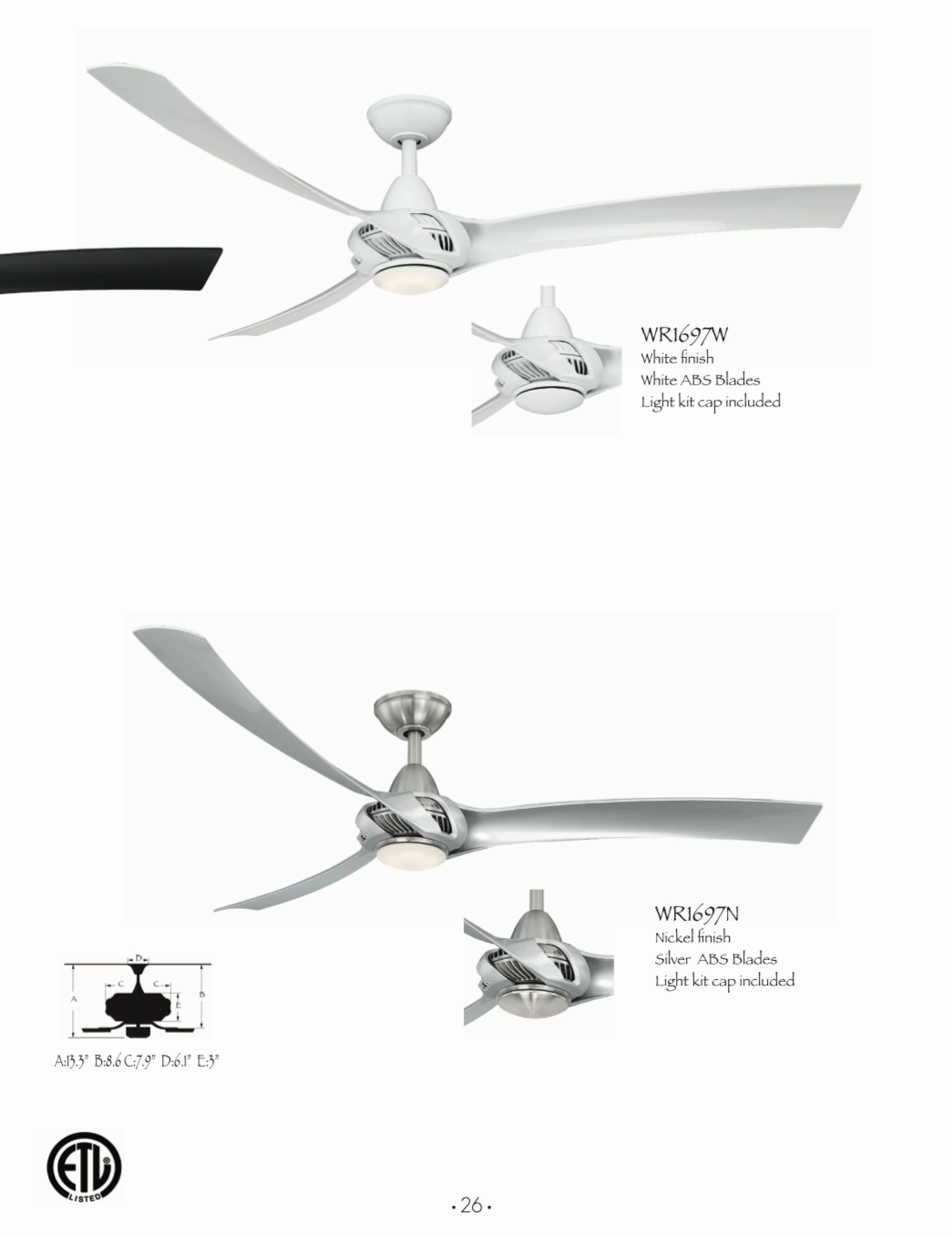 Wind River Droid XL 62" Ceiling Fan with 17W CCT LED and Remote