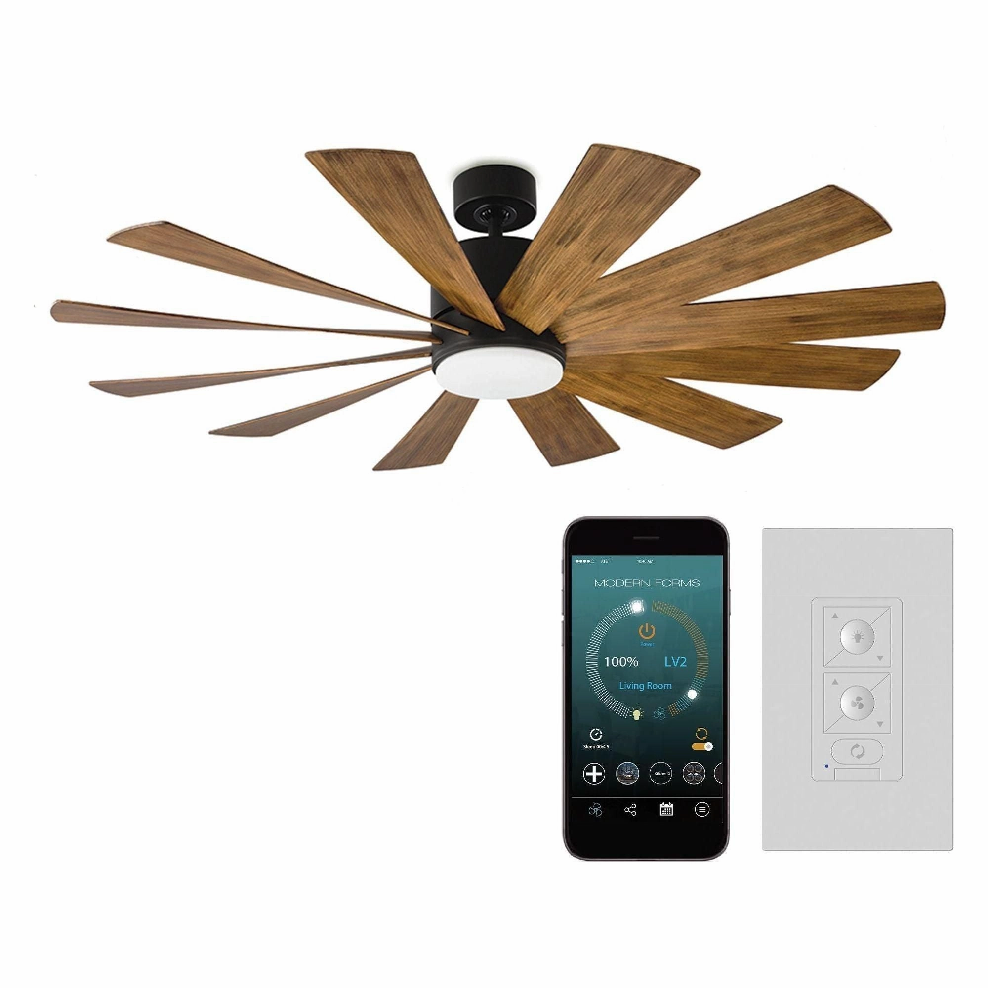 Windflower Indoor/Outdoor 12-Blade 60" Smart Ceiling Fan with LED Light Kit