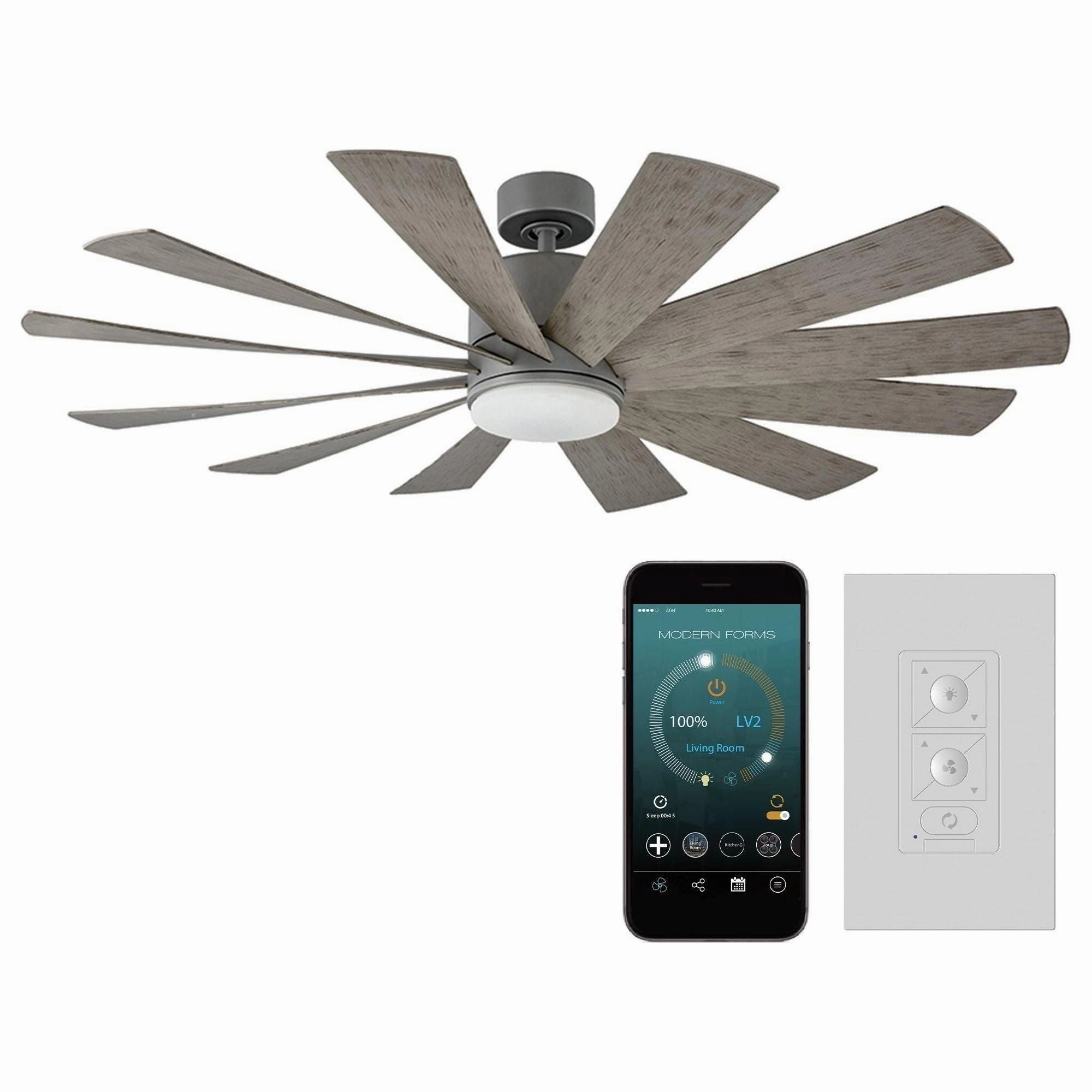 Windflower Indoor/Outdoor 12-Blade 60" Smart Ceiling Fan with LED Light Kit smart ceiling fans with voice control