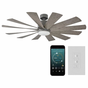 Windflower Indoor/Outdoor 12-Blade 60" Smart Ceiling Fan with LED Light Kit smart ceiling fans with voice control