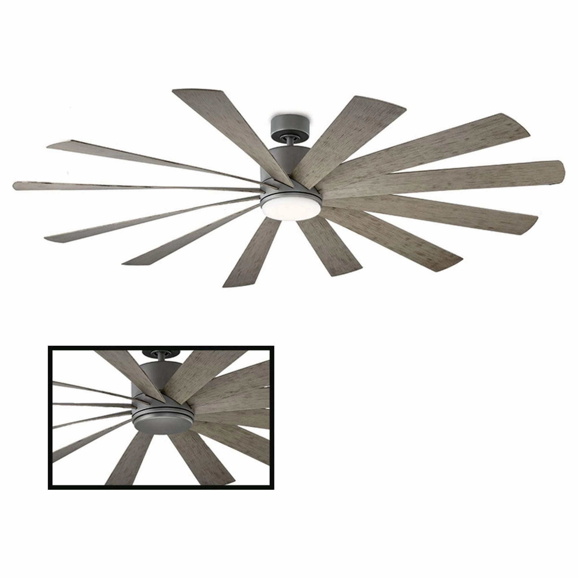Windflower Indoor/Outdoor 12-Blade 80" Smart Ceiling Fan with LED Light Kit