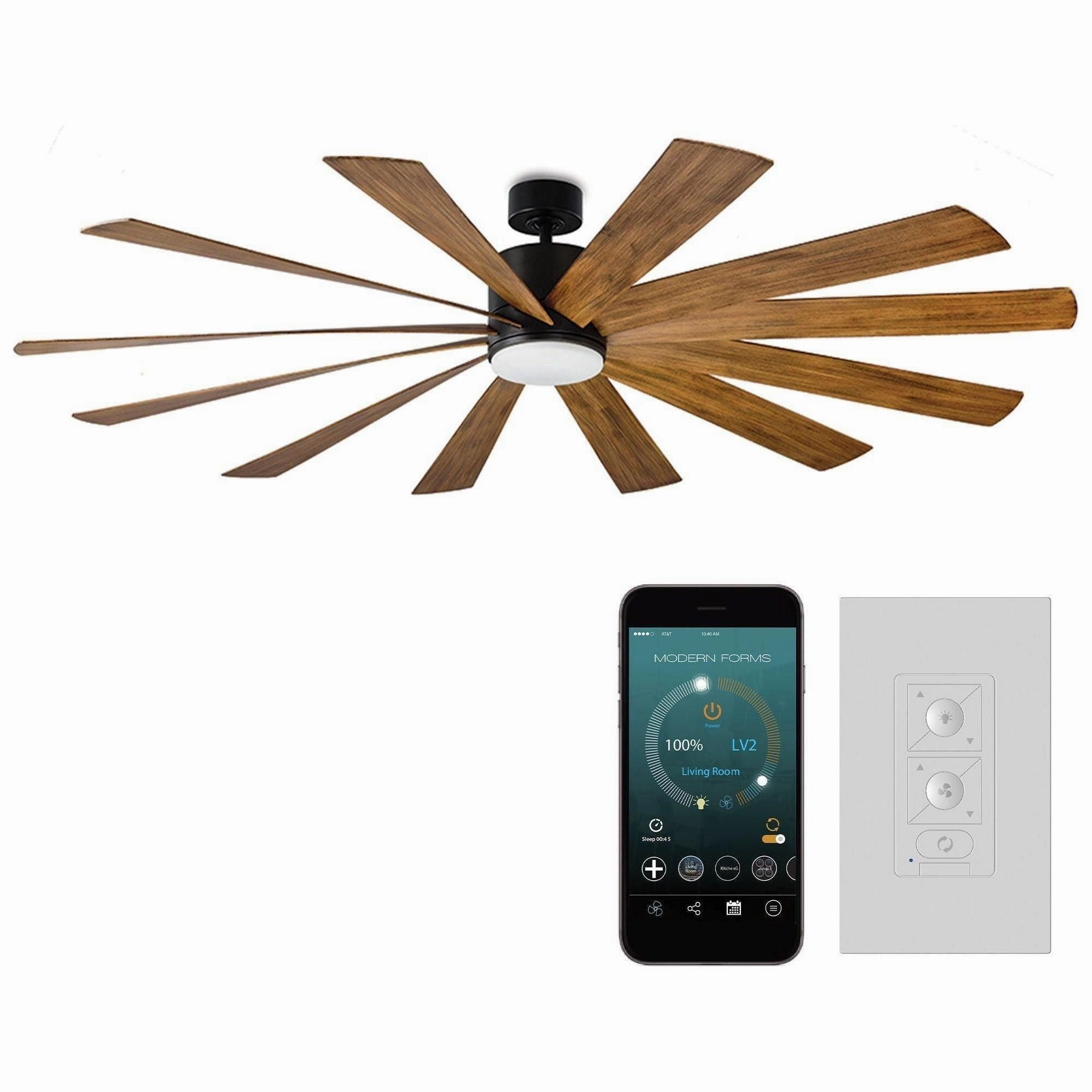 Windflower Indoor/Outdoor 12-Blade 80" Smart Ceiling Fan with LED Light Kit