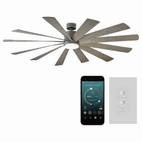 Windflower Indoor/Outdoor 12-Blade 80" Smart Ceiling Fan with LED Light Kit smart ceiling fans with voice control