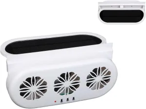 Window Fan - Solar Powered Exhaust Fan, Window Fans with Exhaust and Intake, Solar Powered Car Fan Universal Fit for Most Vehicles, Heat Reduction & Energy Saving Accessory (White) Solar-powered car fan for ventilation