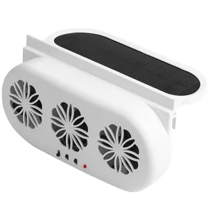 Window Fan - Window Fans with Exhaust and Intake, Solar Powered Exhaust Fan, Universal Fit for Most Vehicles, Heat Reduction & Energy Saving Accessory (White) Solar-powered car fan for ventilation