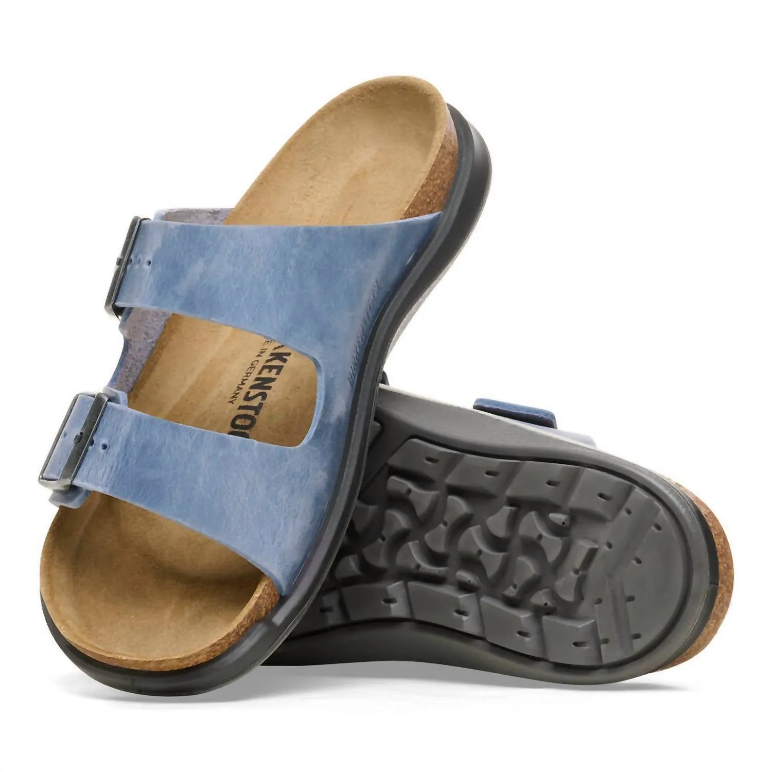 Women's Arizona Crosstown Oiled Leather Sandals In Elemental Blue