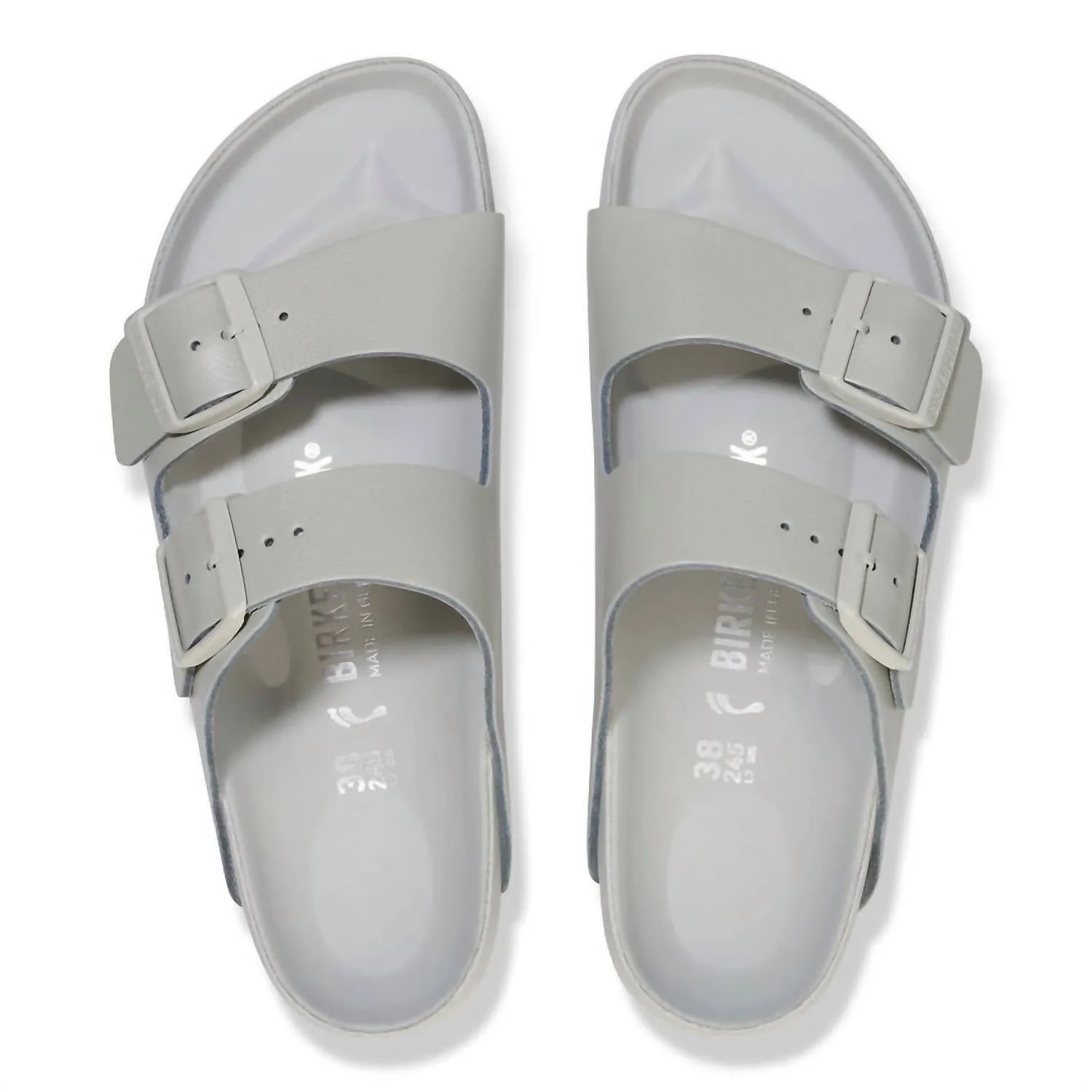 Women's Arizona Leather Sandal - Narrow Footbed In Gray