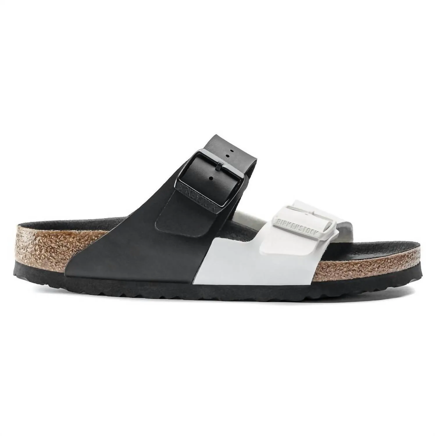 Women's Arizona Split Birko-Flor Sandals - Regular/wide In Black/white