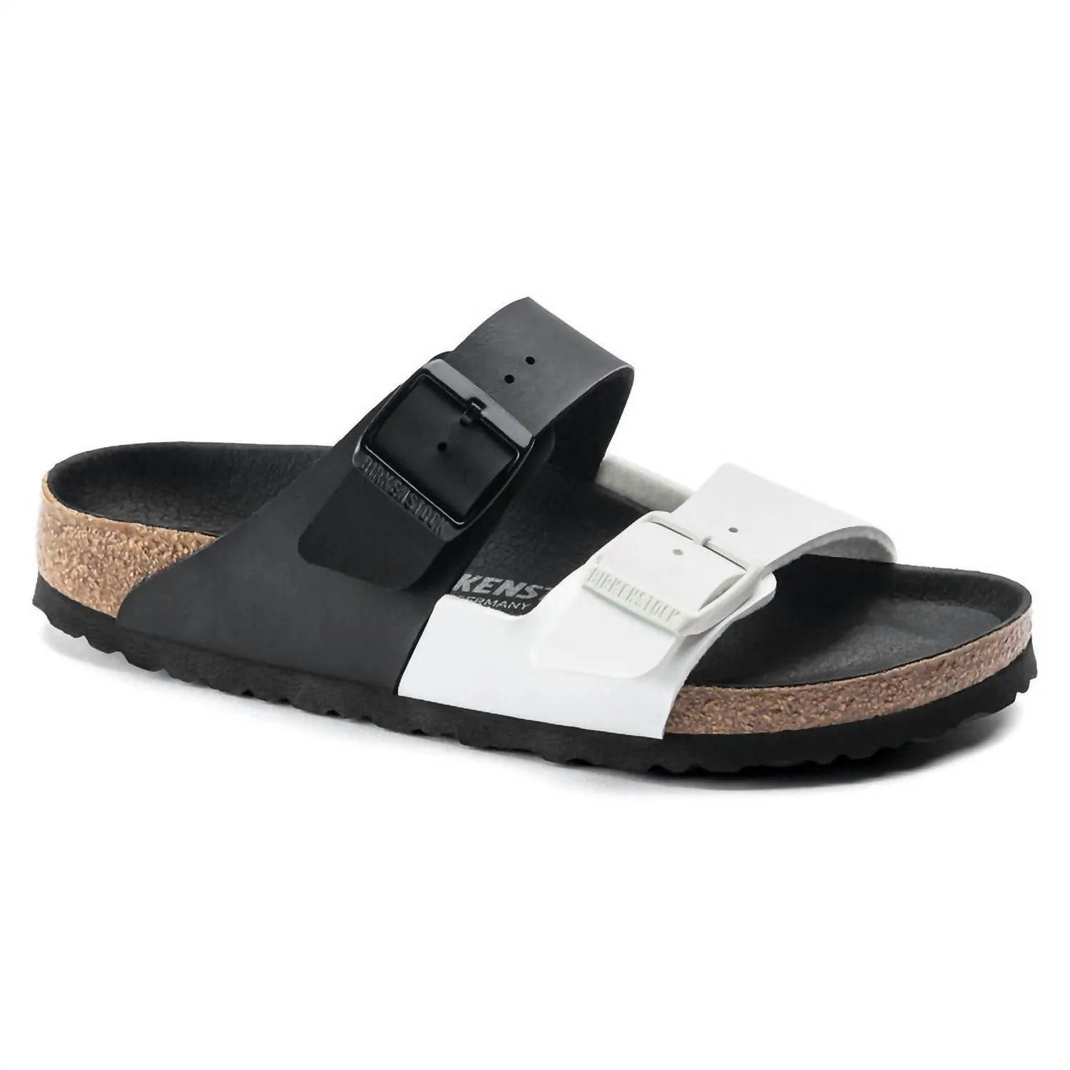 Women's Arizona Split Birko-Flor Sandals - Regular/wide In Black/white