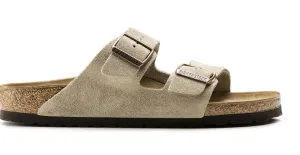 Women's Arizona Suede Leather Sandals In Taupe