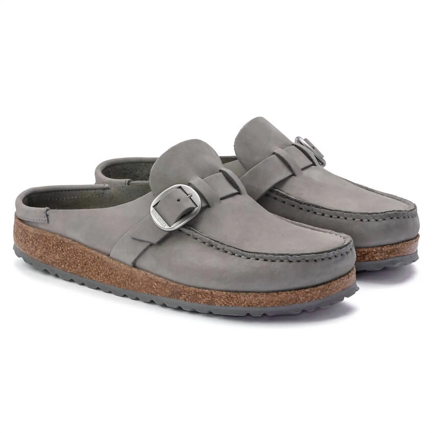 Women's Buckley Nubuck Leather Clog Shoes - Narrow Fit In Dove Grey