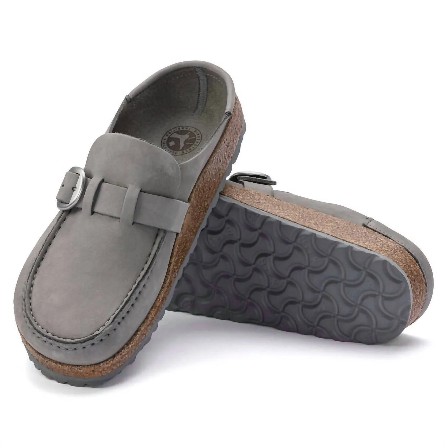 Women's Buckley Nubuck Leather Clog Shoes - Narrow Fit In Dove Grey