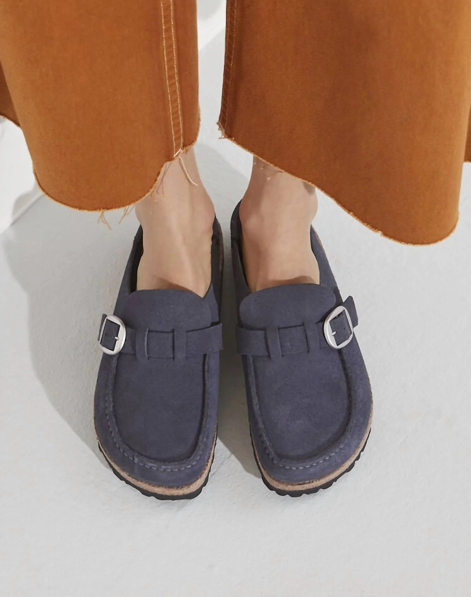 Women's Buckley Suede Leather Sandal In Navy