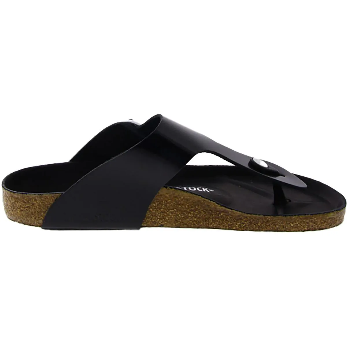 Womens Faux Leather Thong Slide Sandals