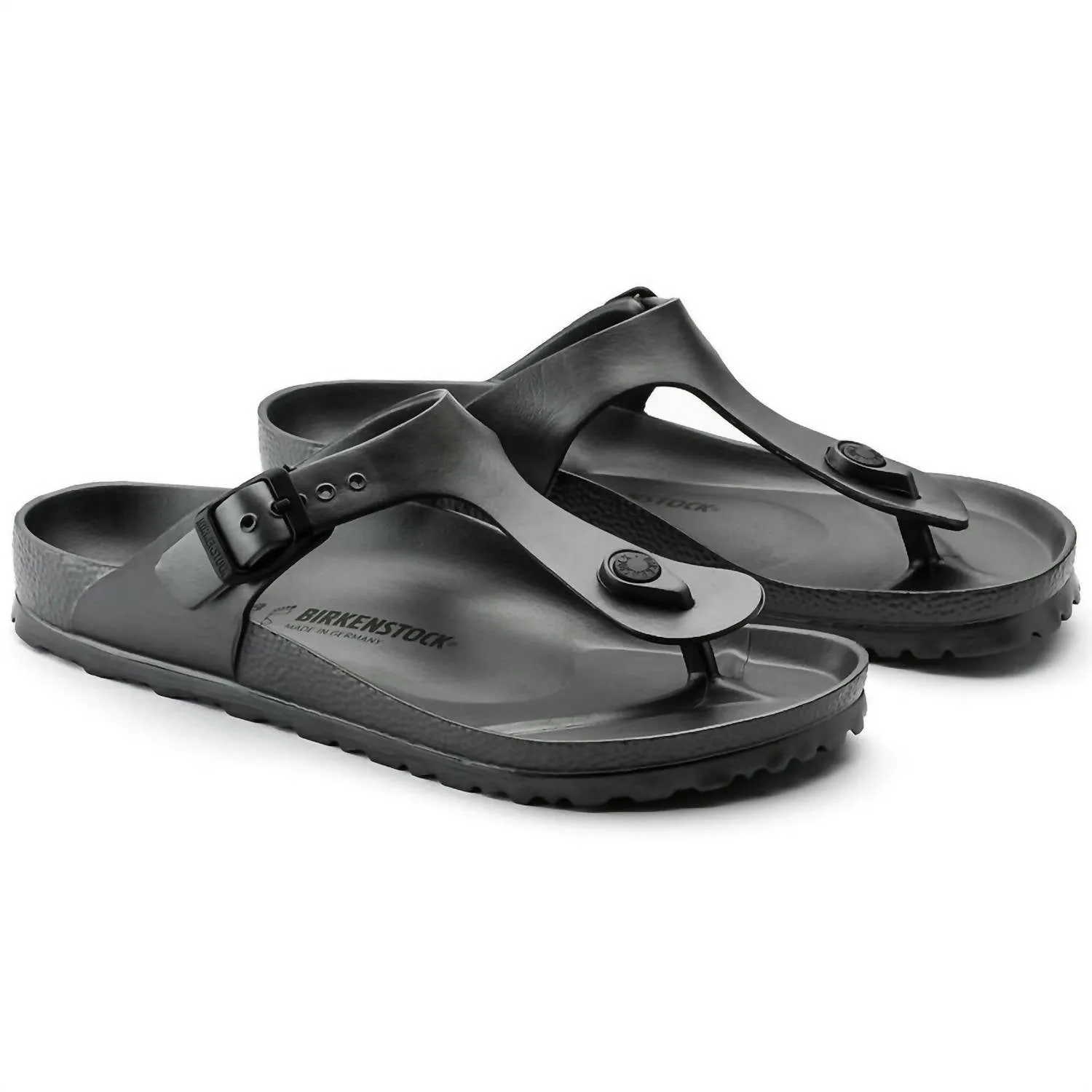 Women's Gizeh Eva Sandals- Regular Footbed In Metallic Anthracite