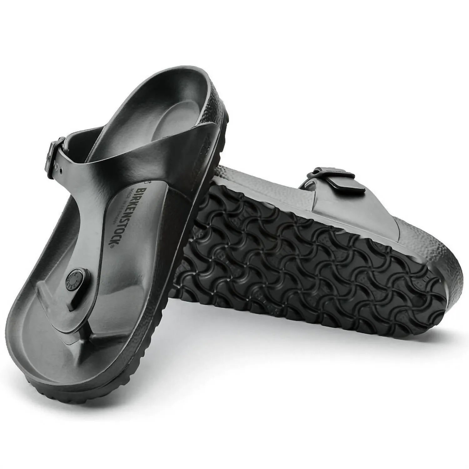 Women's Gizeh Eva Sandals- Regular Footbed In Metallic Anthracite