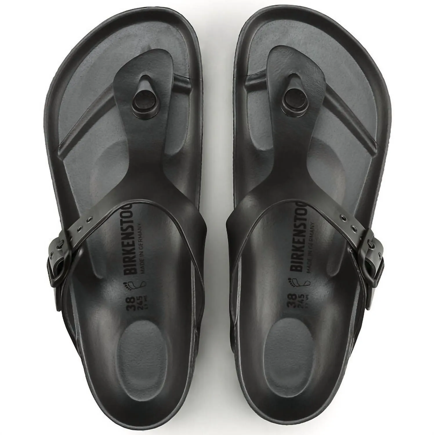 Women's Gizeh Eva Sandals- Regular Footbed In Metallic Anthracite