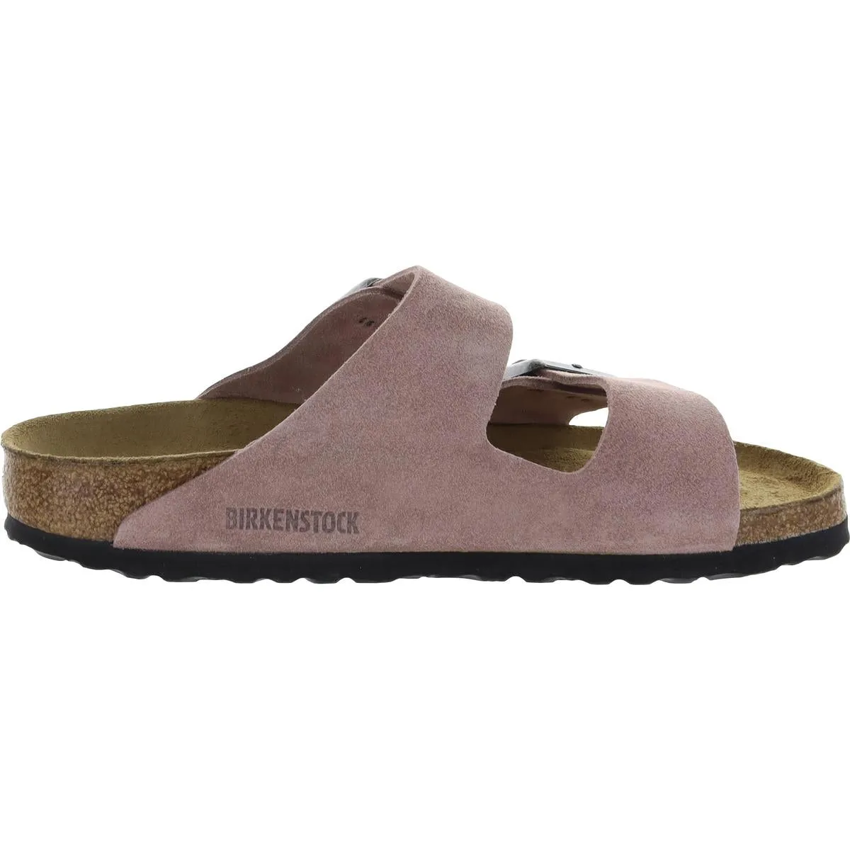 Womens Leather Slip On Footbed Sandals