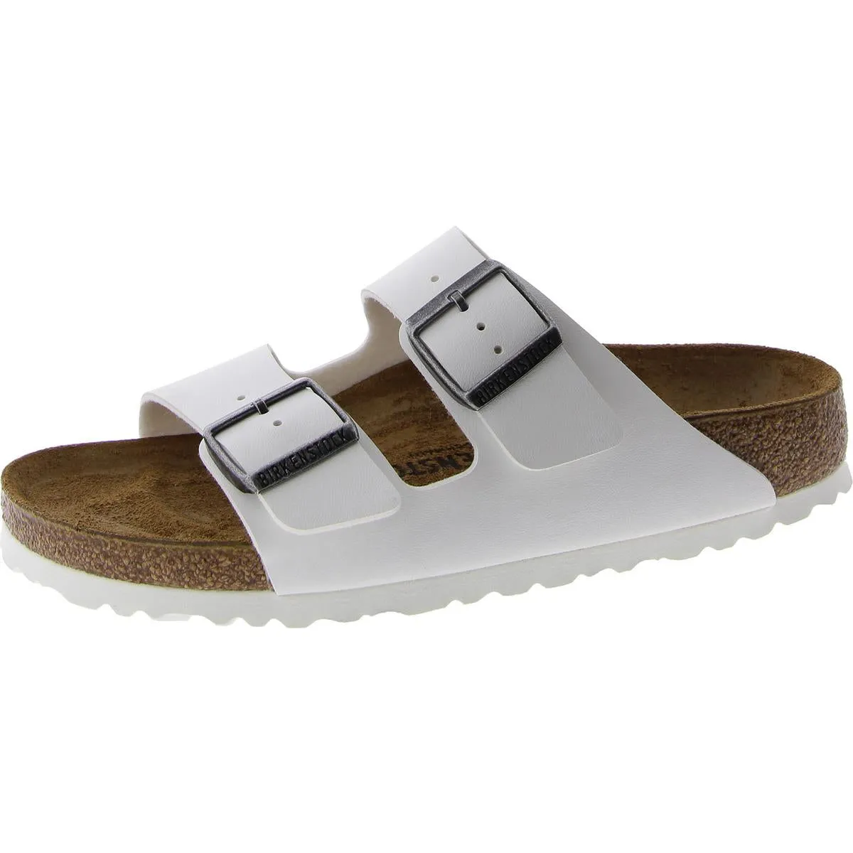 Womens Leather Slip On Footbed Sandals
