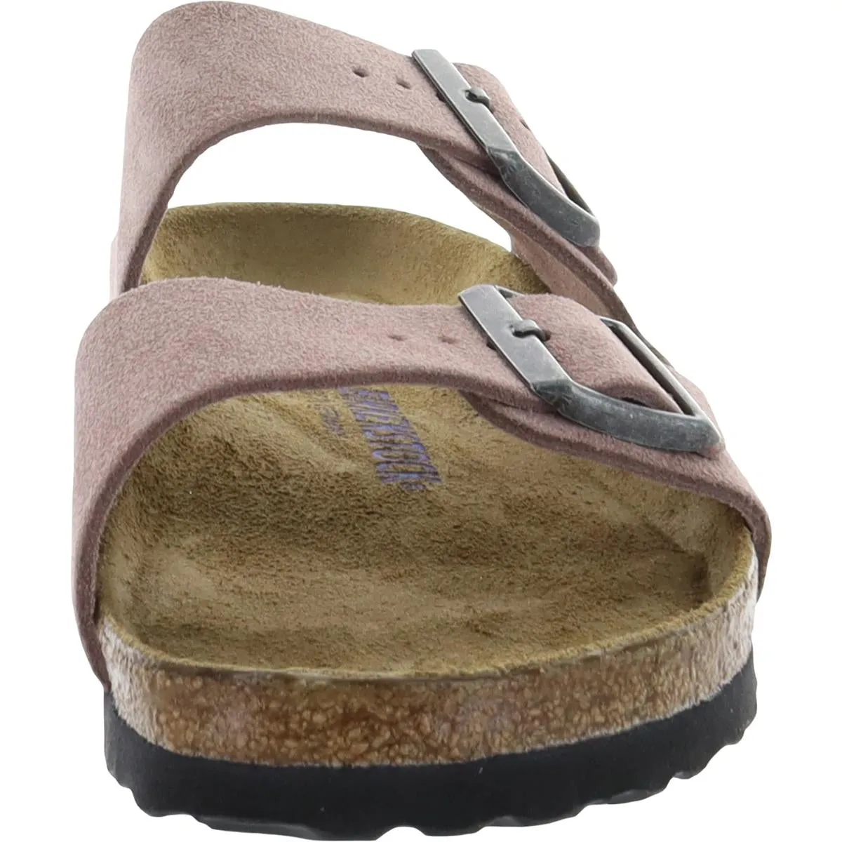 Womens Leather Slip On Footbed Sandals