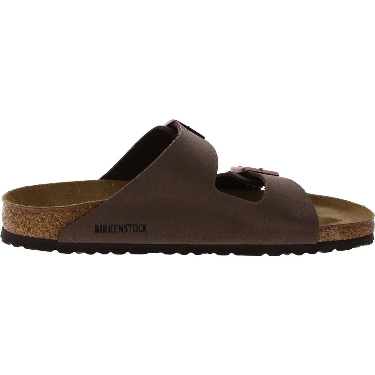 Womens Leather Two Buckle Slide Sandals
