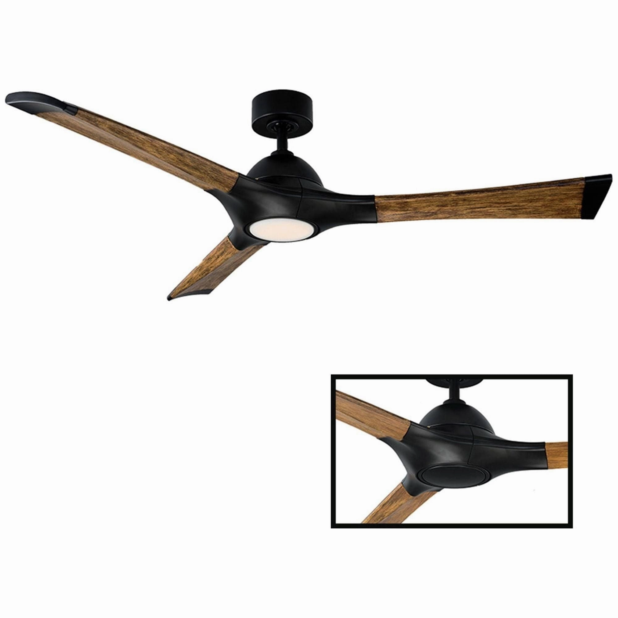 Woody Indoor/Outdoor 3-Blade 60" Smart Ceiling Fan with LED Light Kit