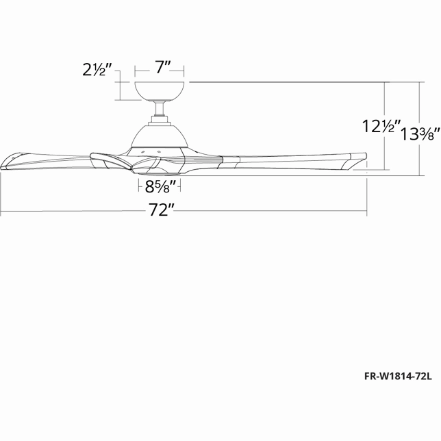 Woody Indoor/Outdoor 3-Blade 72" Smart Ceiling Fan with LED Light Kit