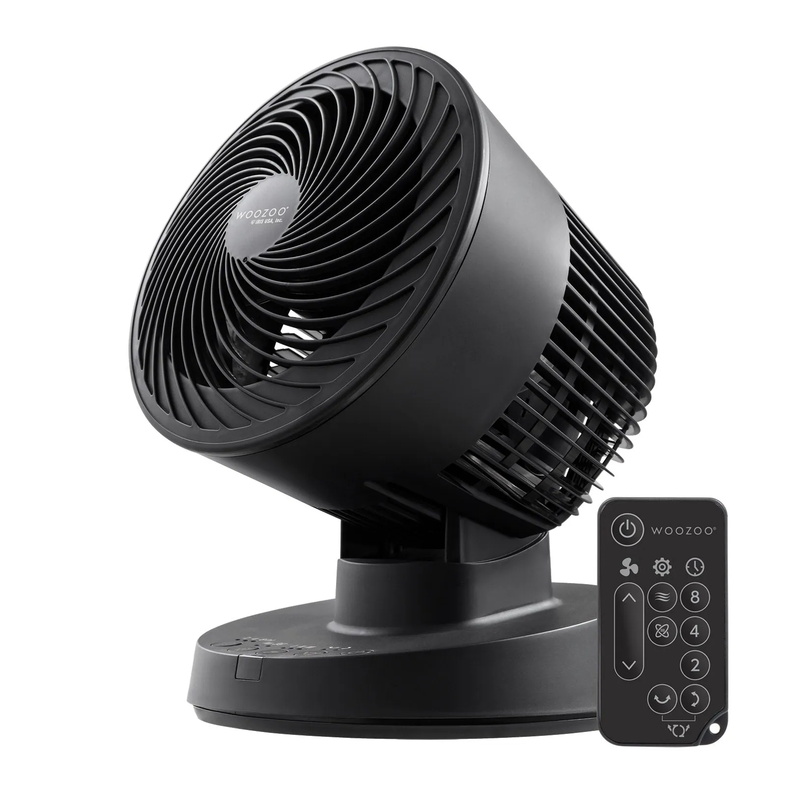WOOZOO Desk Fan with Remote, Oscillating Turbo Air Circulator, 3 Speeds, 52ft Max Air Distance, Adjustable Tilt, Small Fan for Bedroom, Office, Dorm usb powered desktop fan for office desk
