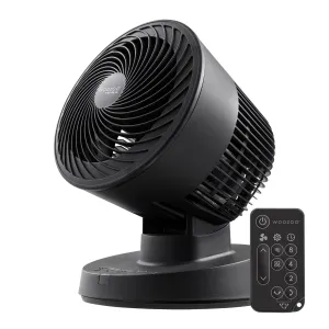 WOOZOO Desk Fan with Remote, Oscillating Turbo Air Circulator, 3 Speeds, 52ft Max Air Distance, Adjustable Tilt, Small Fan for Bedroom, Office, Dorm usb powered desktop fan for office desk