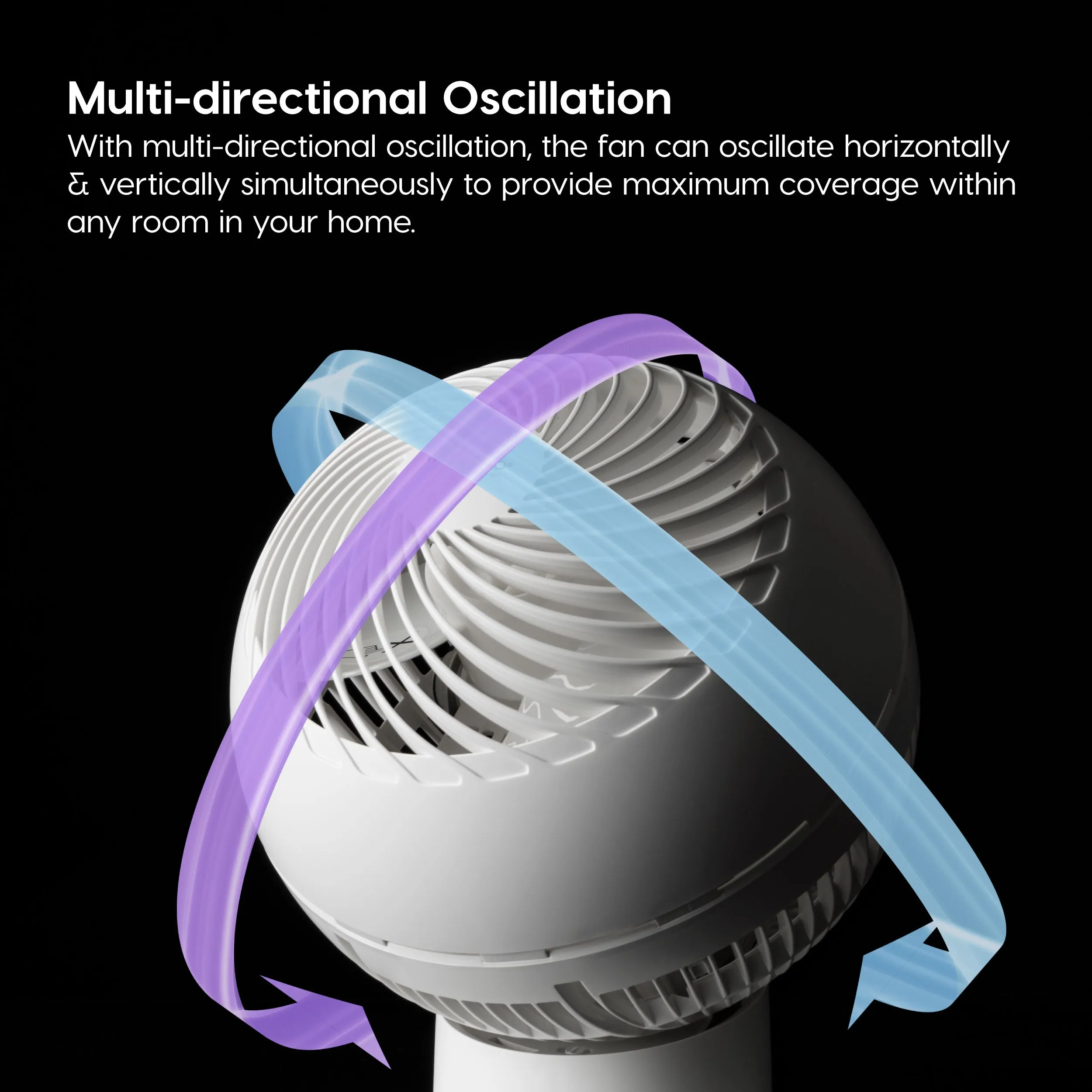 WOOZOO Globe Fan - Multi Oscillation, Powerful & Quiet DC Motor, Remote