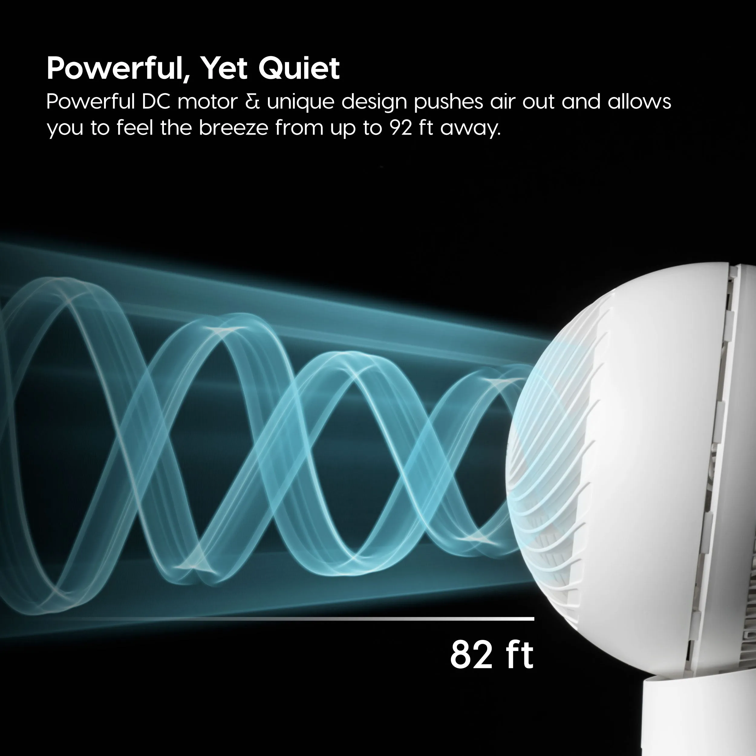 WOOZOO Globe Fan - Multi Oscillation, Powerful & Quiet DC Motor, Remote