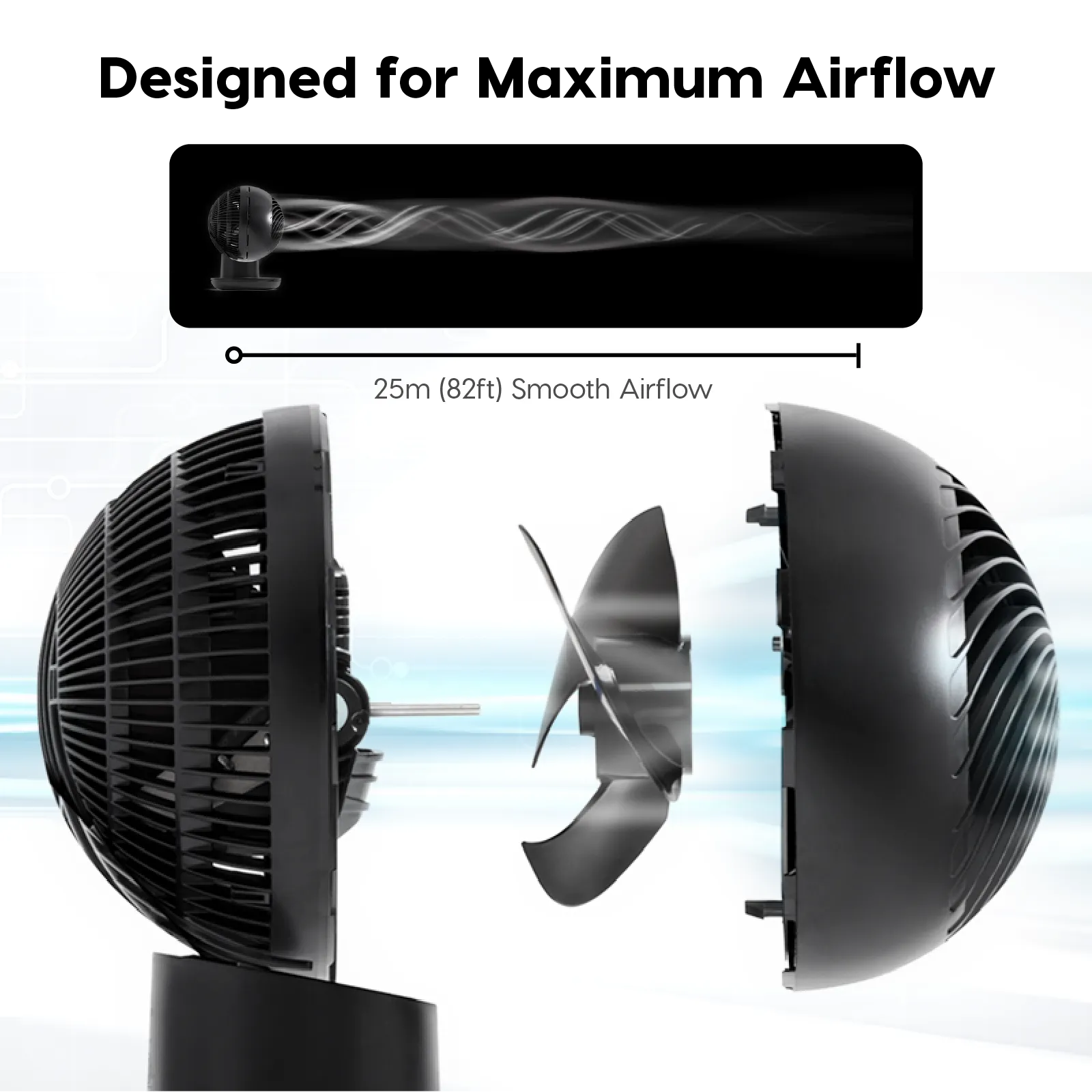 WOOZOO Globe Fan - Multi Oscillation, Powerful & Quiet DC Motor, Remote